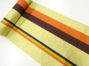 アンティーク　縞に百寿文織出し名古屋帯地反物